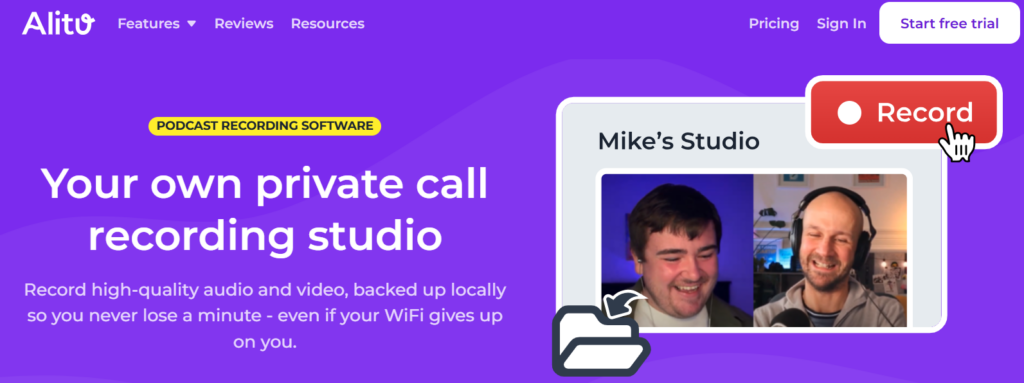 Alitu is podcast recording software as part of its all in one suite of podcast tools, from editing to publishing